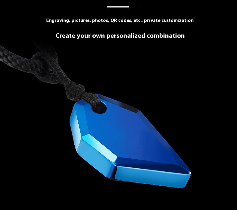 Klein Blue Men's Necklace Light Luxury Niche High-end Sense Cool Sweater Chain Trend Lucky Pendant Tungsten Pendant