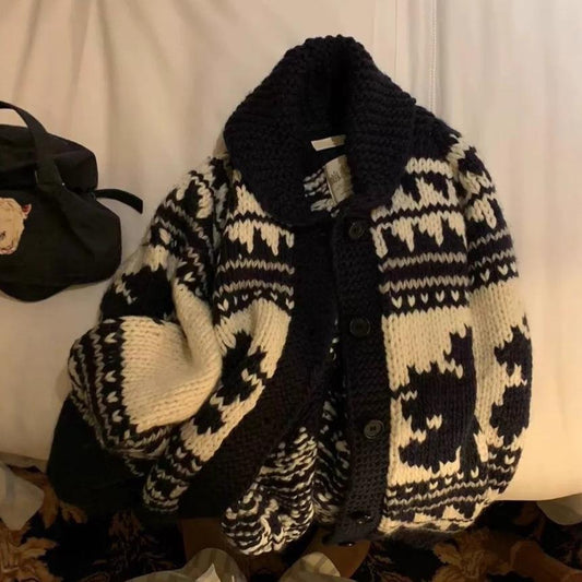 Hand‑Knitted Thick‑Yarn Loose Pullover Sweater – Lazy Style 2025 Autumn (Women)