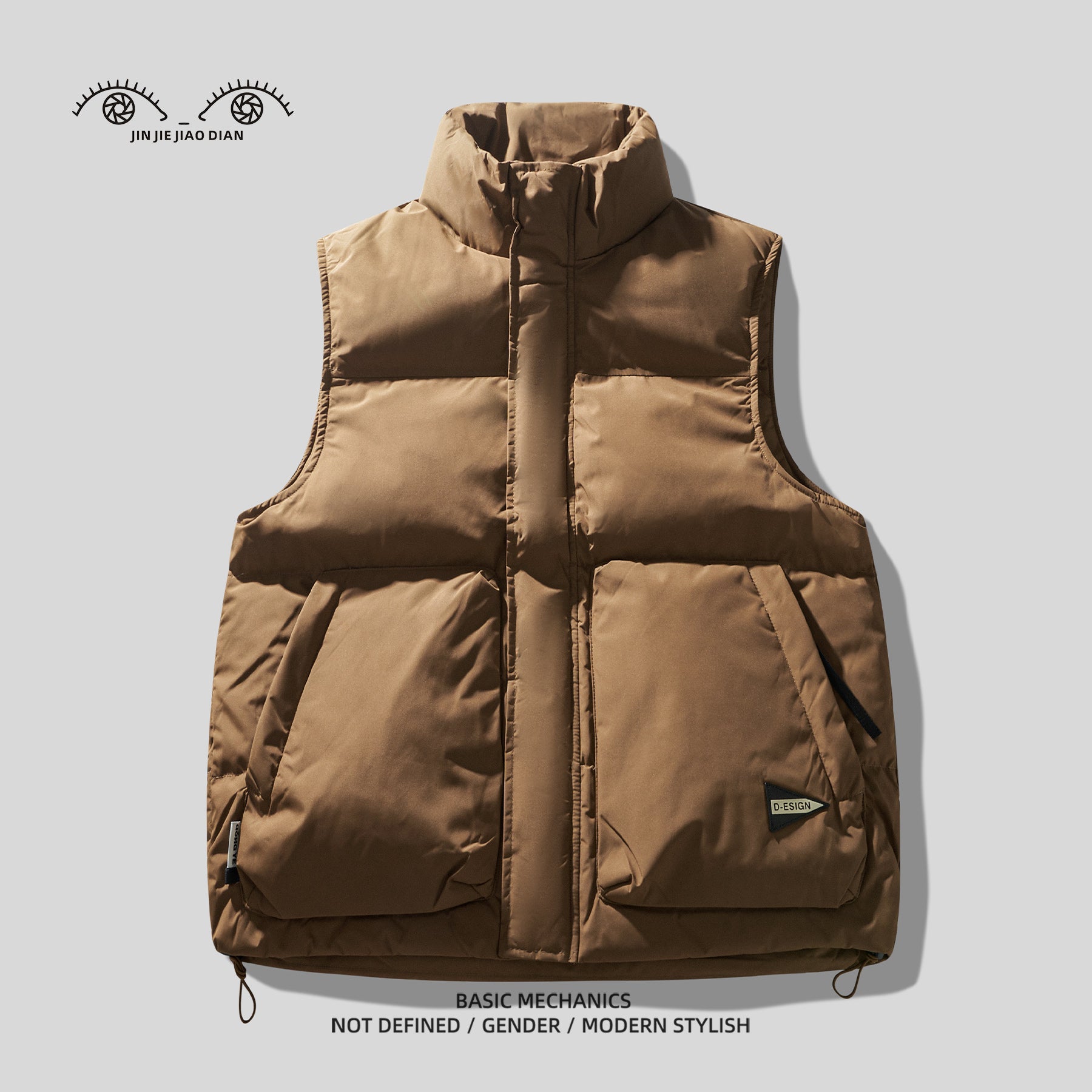 Mountain-Style Caramel 90% Duck-Down Vest – Warm Workwear Insulated (Unisex)