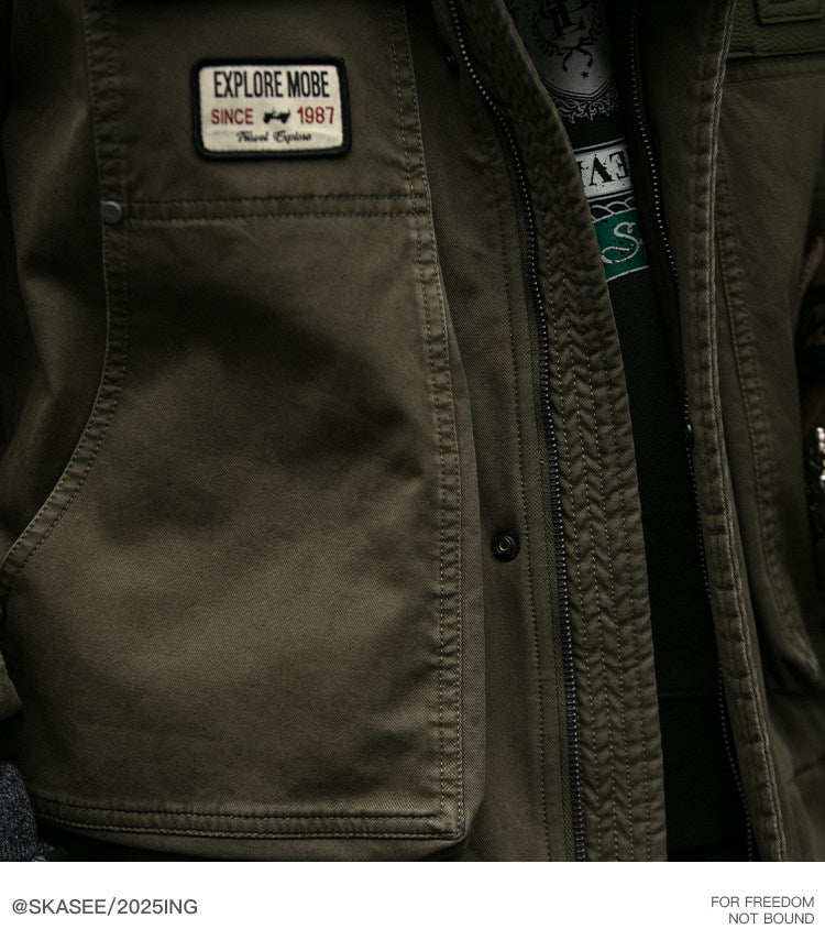 American Retro MA-1 Flight Jacket - Lambswool Collar 90% Down Bomber Coat