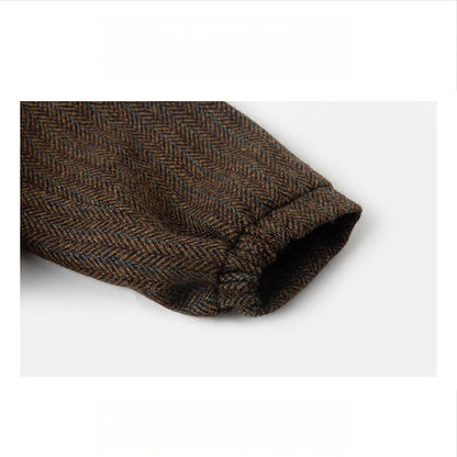 Japanese Style Wool Blend Coat - Vintage Turn-Down Collar Jacket (Unisex)