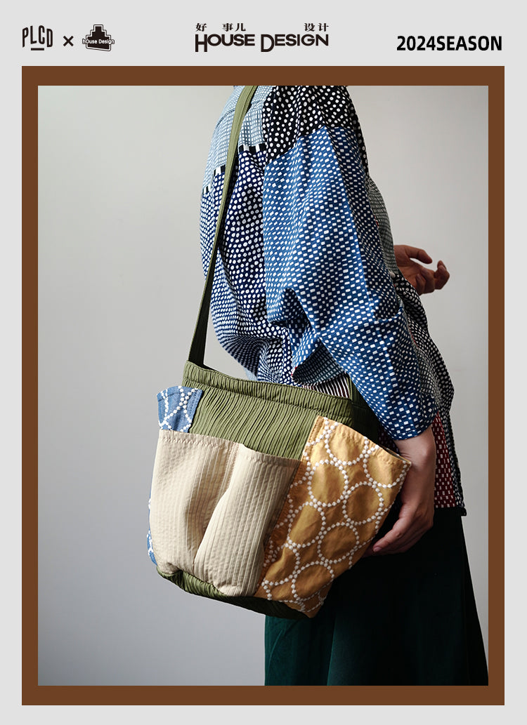 Original Patchwork Large Capacity Crossbody Bag Retro New Chinese Style Embroidered Tote Bag for Women