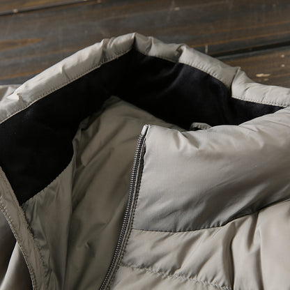 Men's Plus Size Lightweight High-Fluffy Down Jacket - Winter Stand Collar Warm Export Overstock Coat