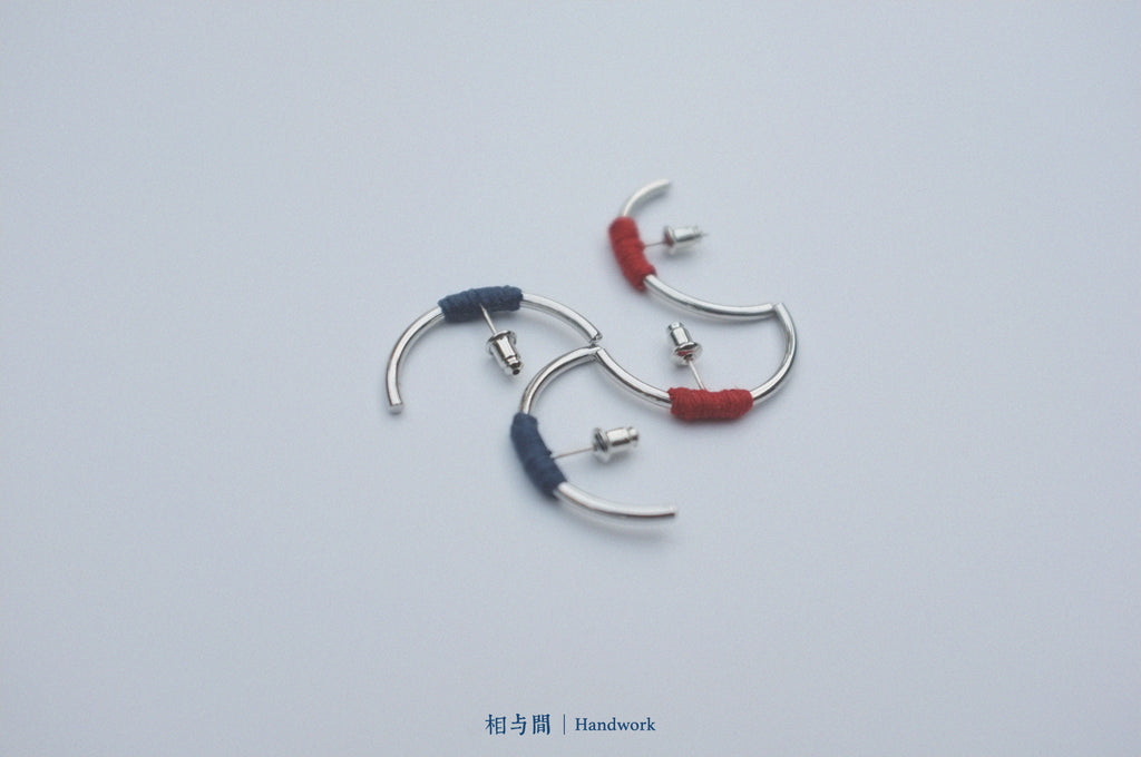 Original New Year Red Plant-Dyed Earrings Handmade Geometric Niche Personality Ear Jewelry 925 Silver Ear Studs