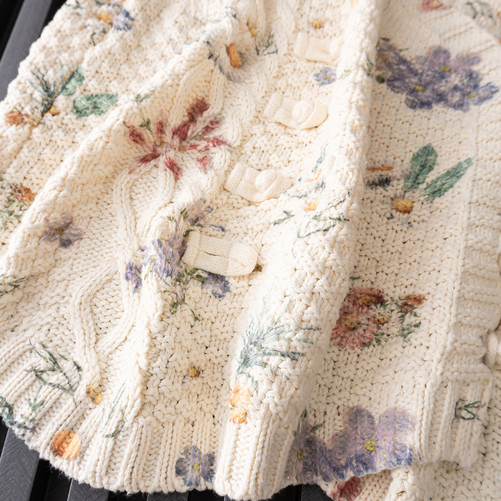 Mori Girl Floral Knitted Sweater Vest – Retro Button Sleeveless Knit