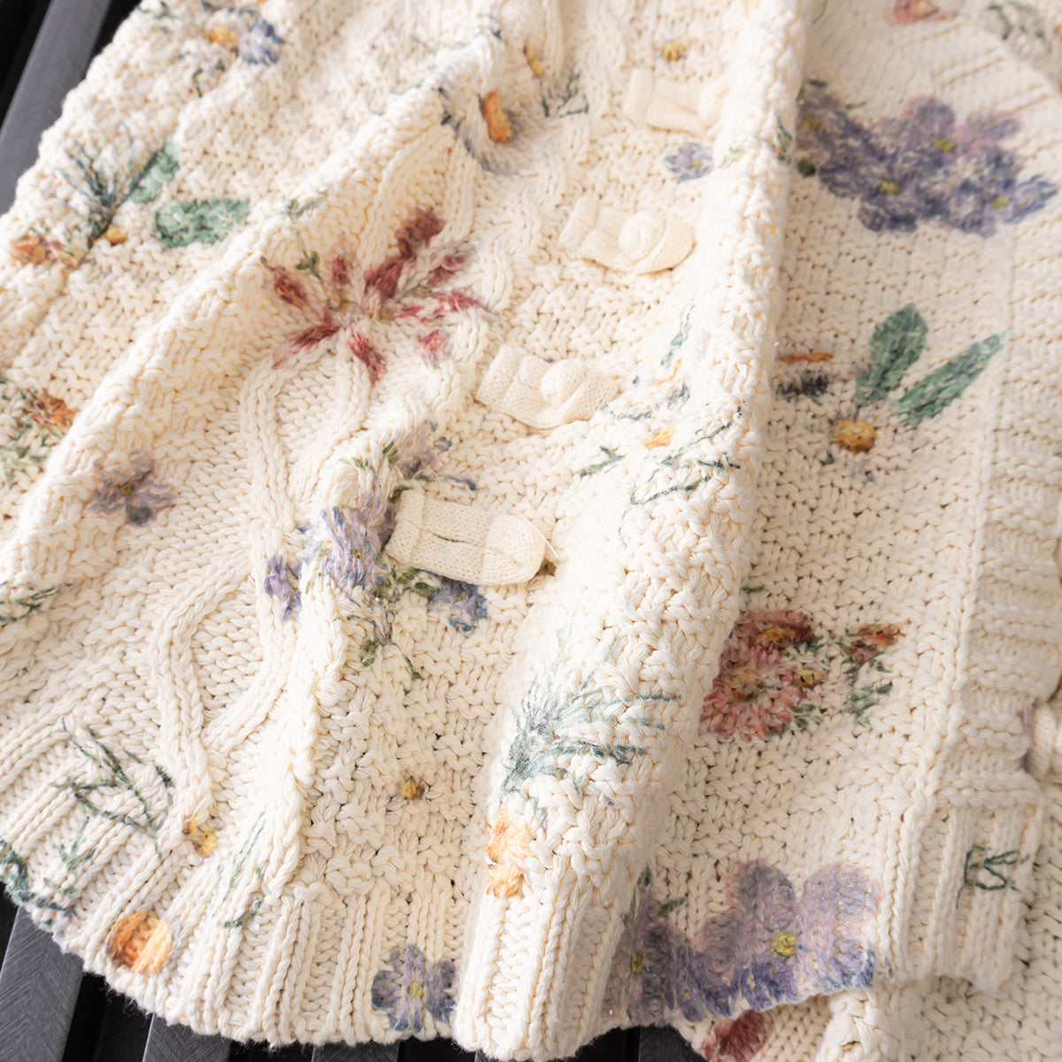 Mori Girl Floral Knitted Sweater Vest – Retro Button Sleeveless Knit