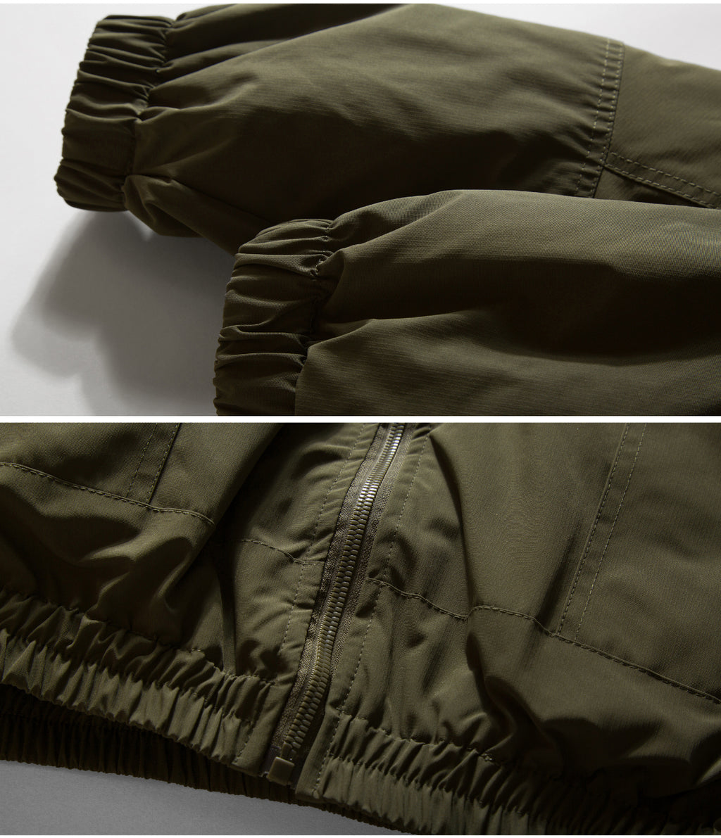 Army Green Hooded Short Down Jacket – Loose Fit Cold-Resistant Puffer (Unisex)