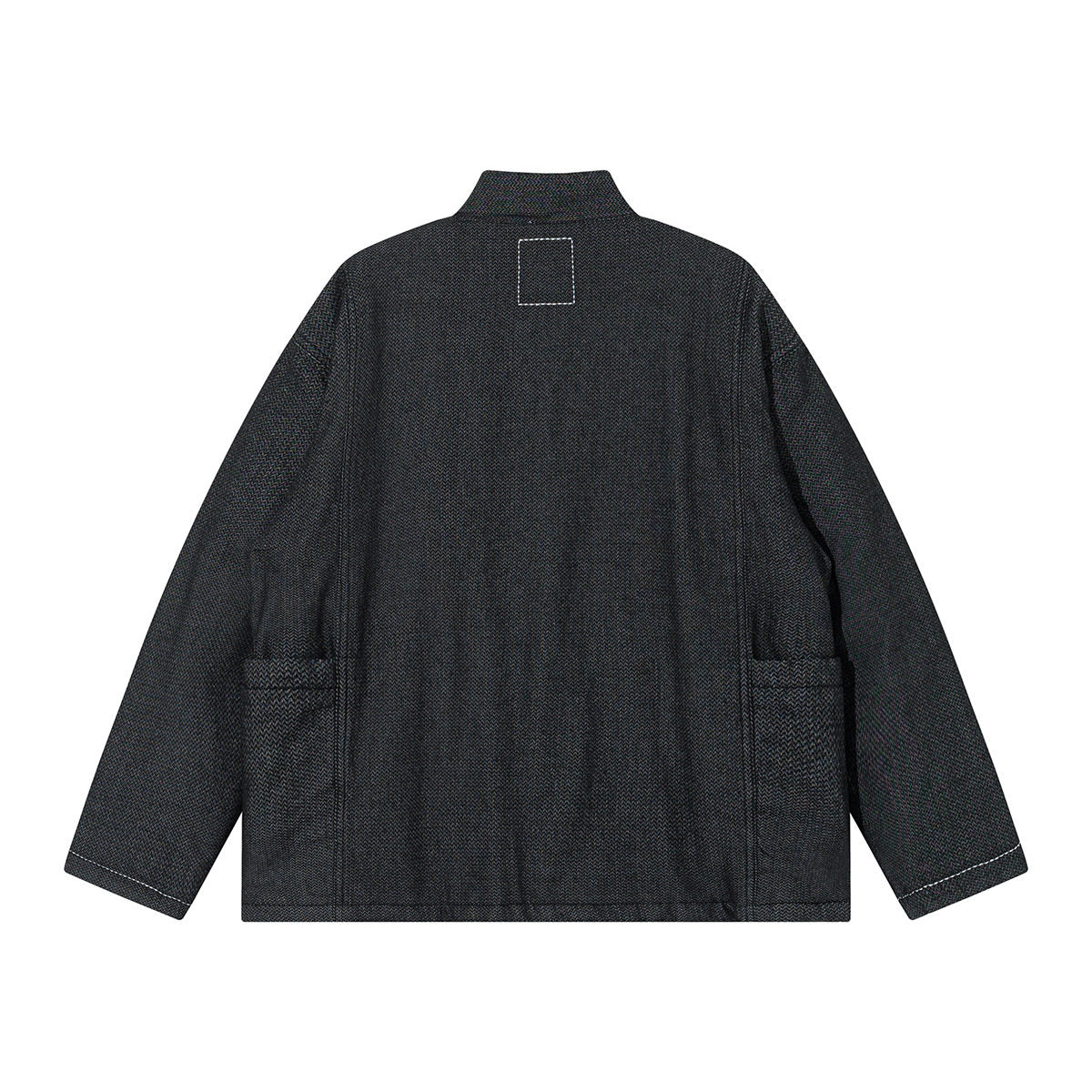 INDIGO STYLE Vintage Taoist Robe Denim Jacket - Two-Tone Oversized Coat (25AW)