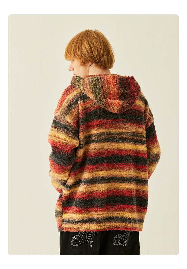 Medria Unisex Retro Colorful Hoodie - Guochao Loose Lazy Style Warm Sweatshirt