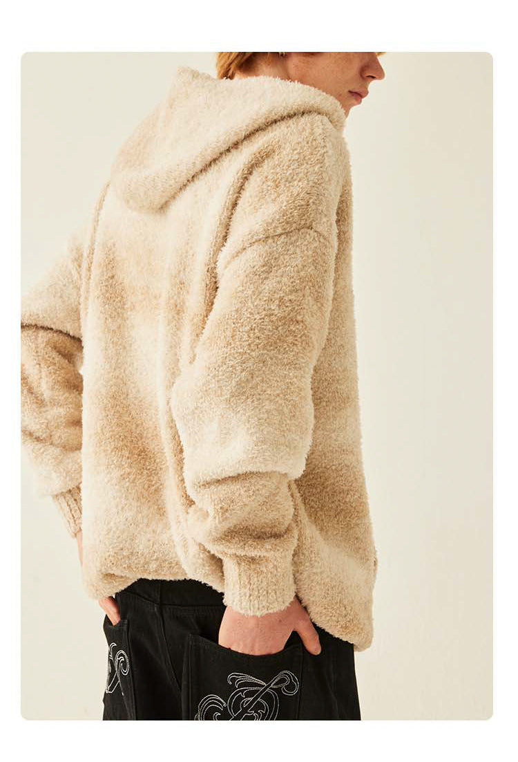 MEDRIA Retro Colorful Hoodie Knitwear for Men and Women Autumn Winter National Trend Loose Lazy Style Warm Sweatshirt Couple Outfit