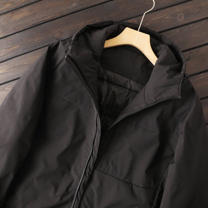 Men's Plus Size European American Style Down Jacket - Winter Windproof Thickened Hooded Cold-Resistant Coat