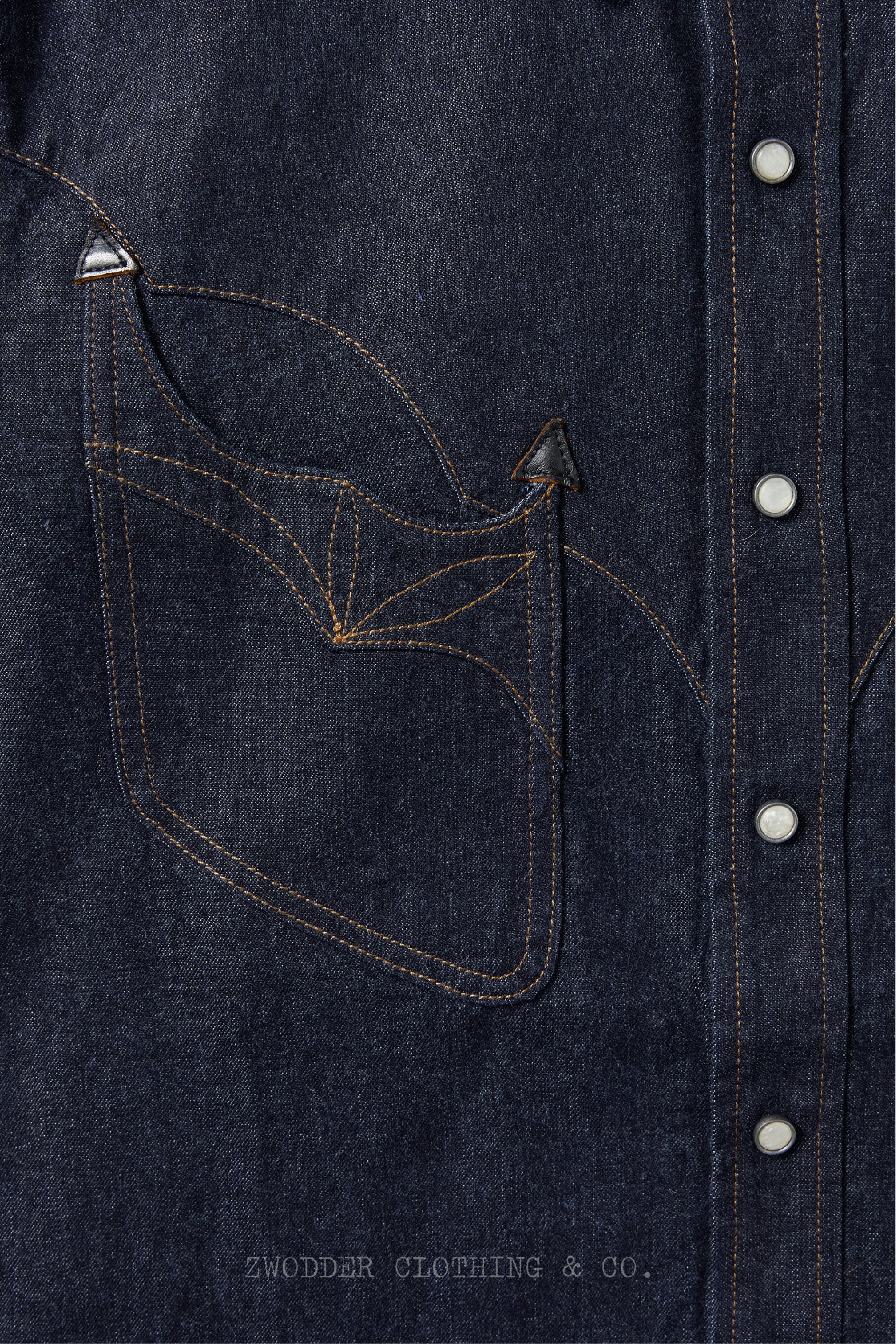 Zwodder Patchwork Leather & Denim Long-Sleeve Shirt – Vintage Americana Style