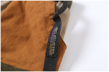 Japanese-Style Patchwork A-Line Skirt – Retro Loose Fit with Elastic Waist & Pockets
