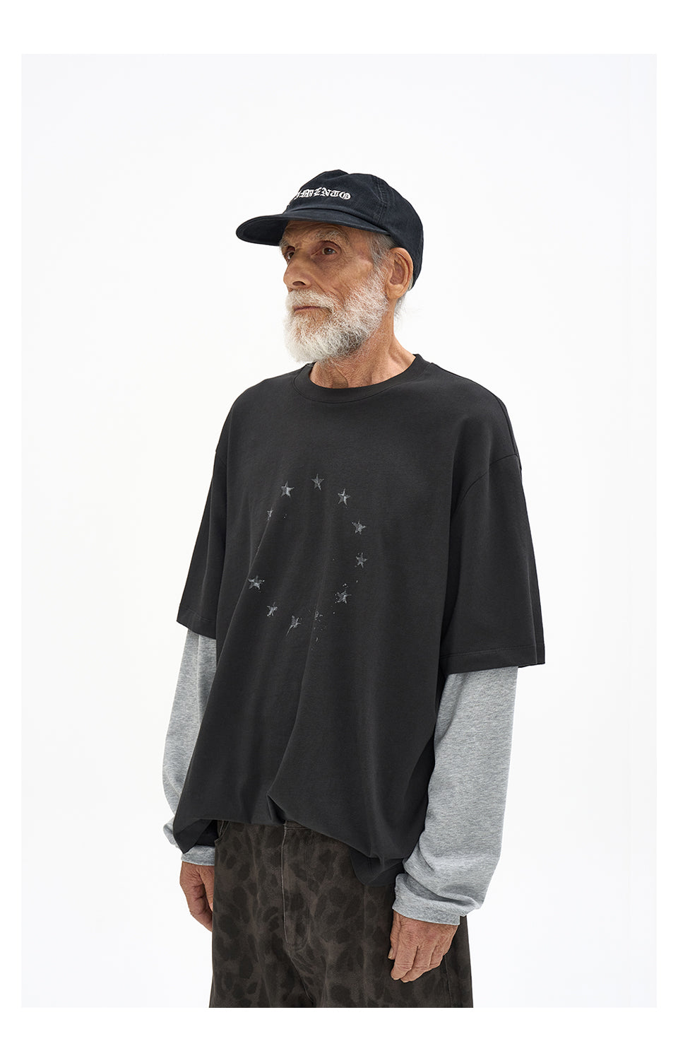 Vintage Two-Piece Look Striped Long Sleeve T-Shirt – Washed Cotton (Men)