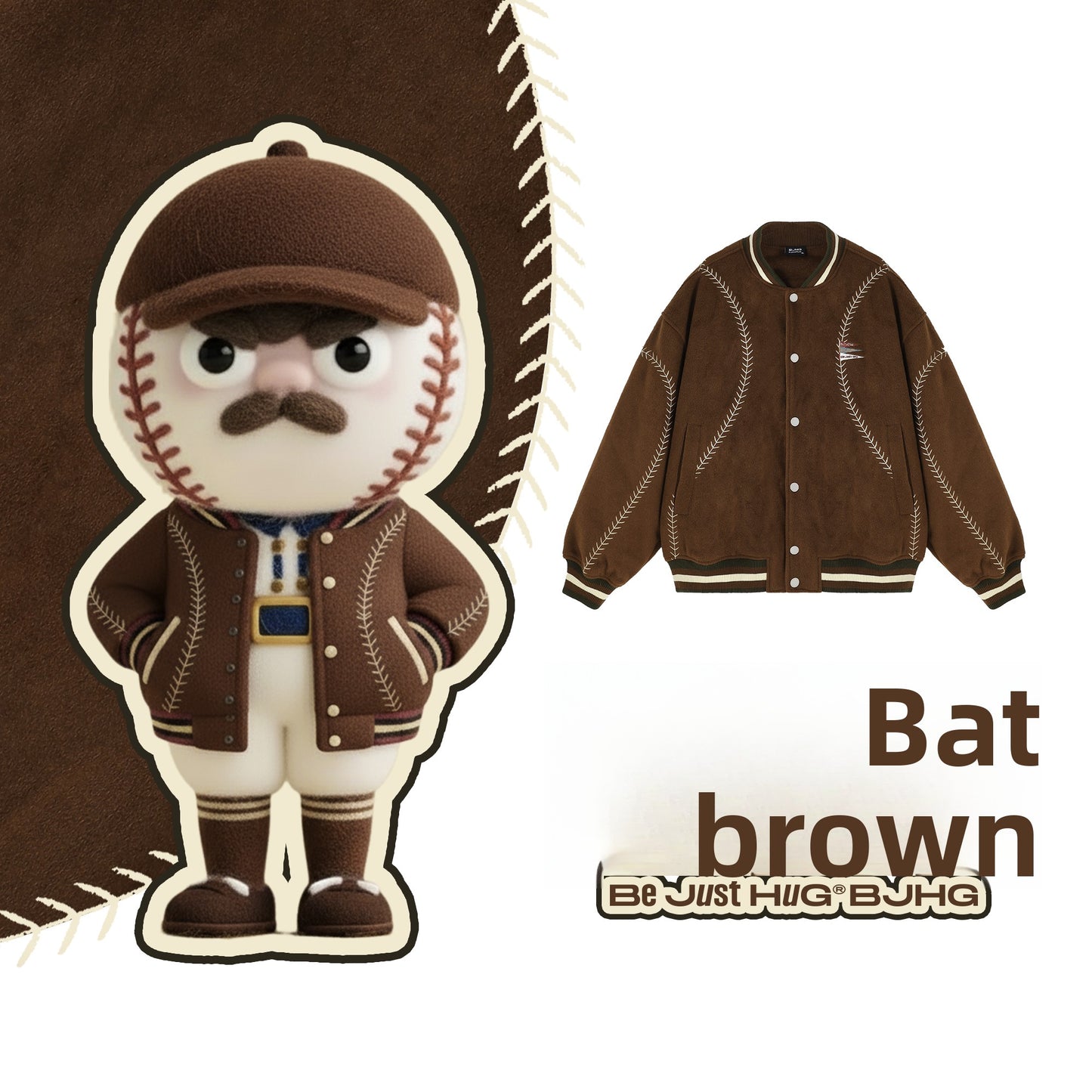 BJHG Quilted Baseball Jacket - American Style Color-Block Winter Coat (Unisex)