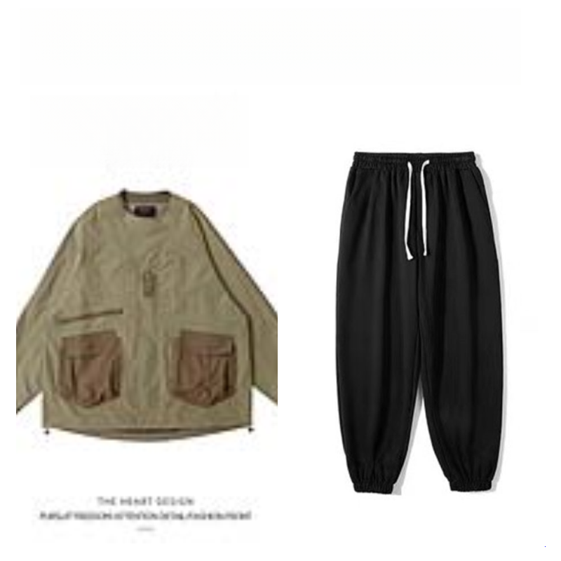 Mountain-Style Functional Windbreaker Jacket – Retro Loose-Fit with Pockets & Patchwork