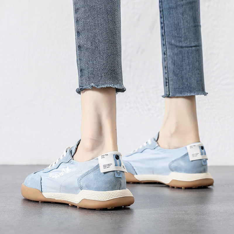 Women's Canvas Forrest Gump Shoes - Soft-Sole Breathable White Casual Sneakers