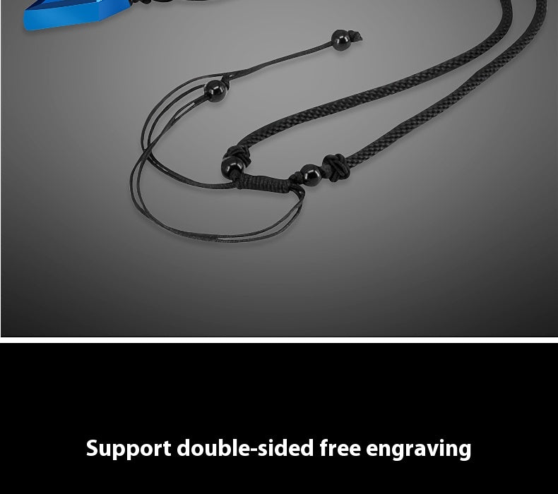 Klein Blue Men's Necklace Light Luxury Niche High-end Sense Cool Sweater Chain Trend Lucky Pendant Tungsten Pendant