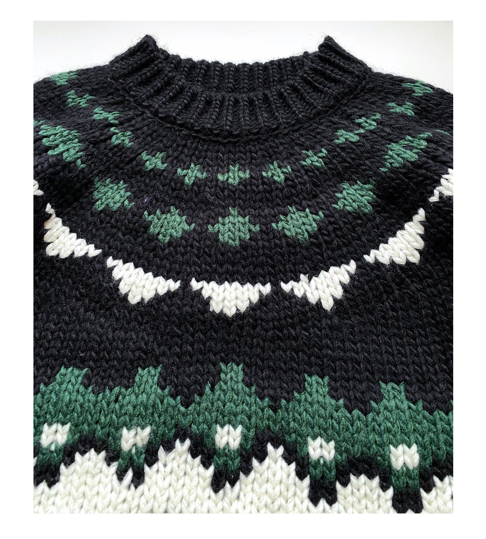 Pure Wool Heavy-Knits Fair Isle Sweater – Retro “Ferris-Wheel” Crew-Neck (Unisex)