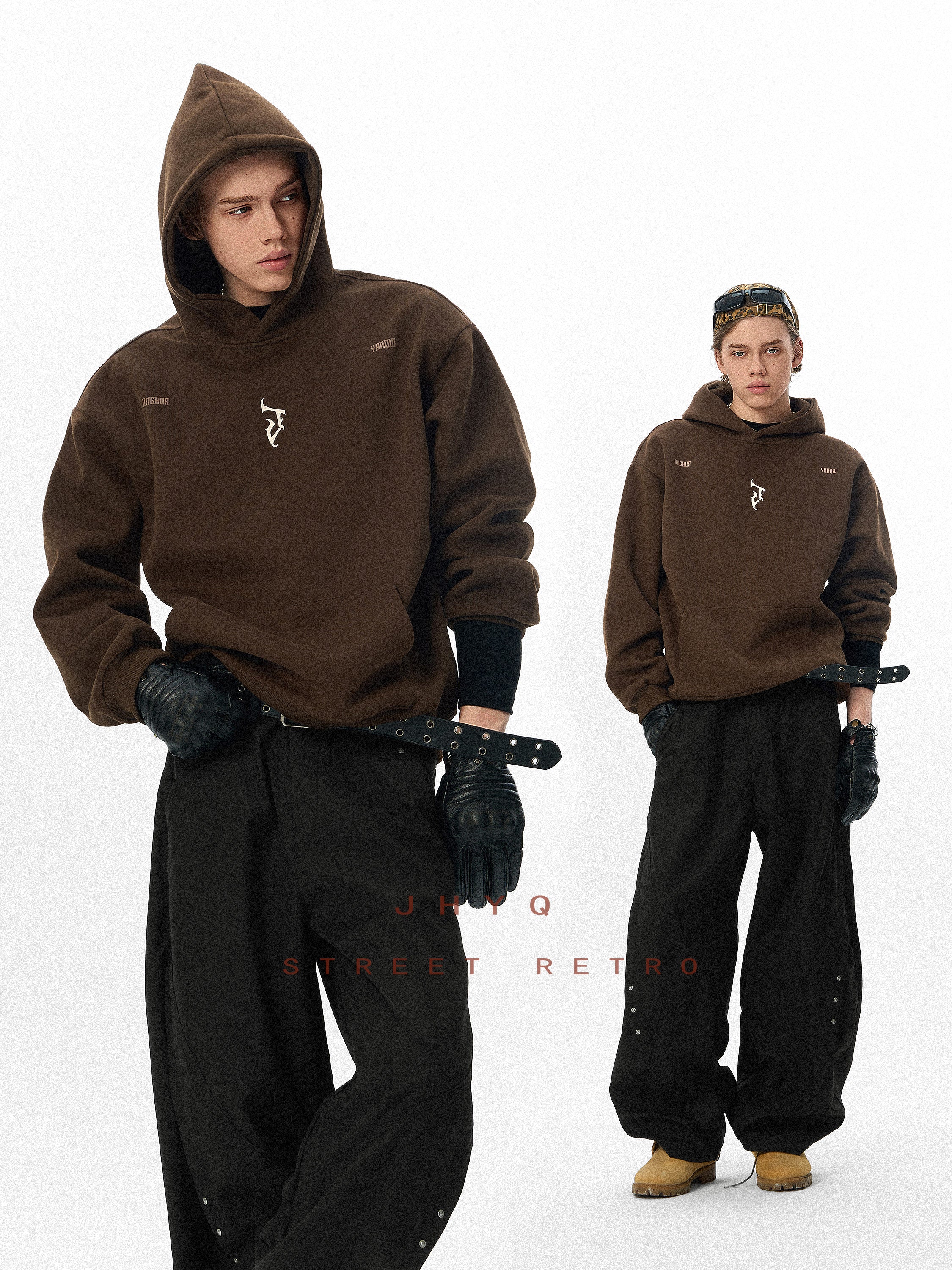 “J” Gothic Letter Hoodie – American High-Street Heavyweight Sweater