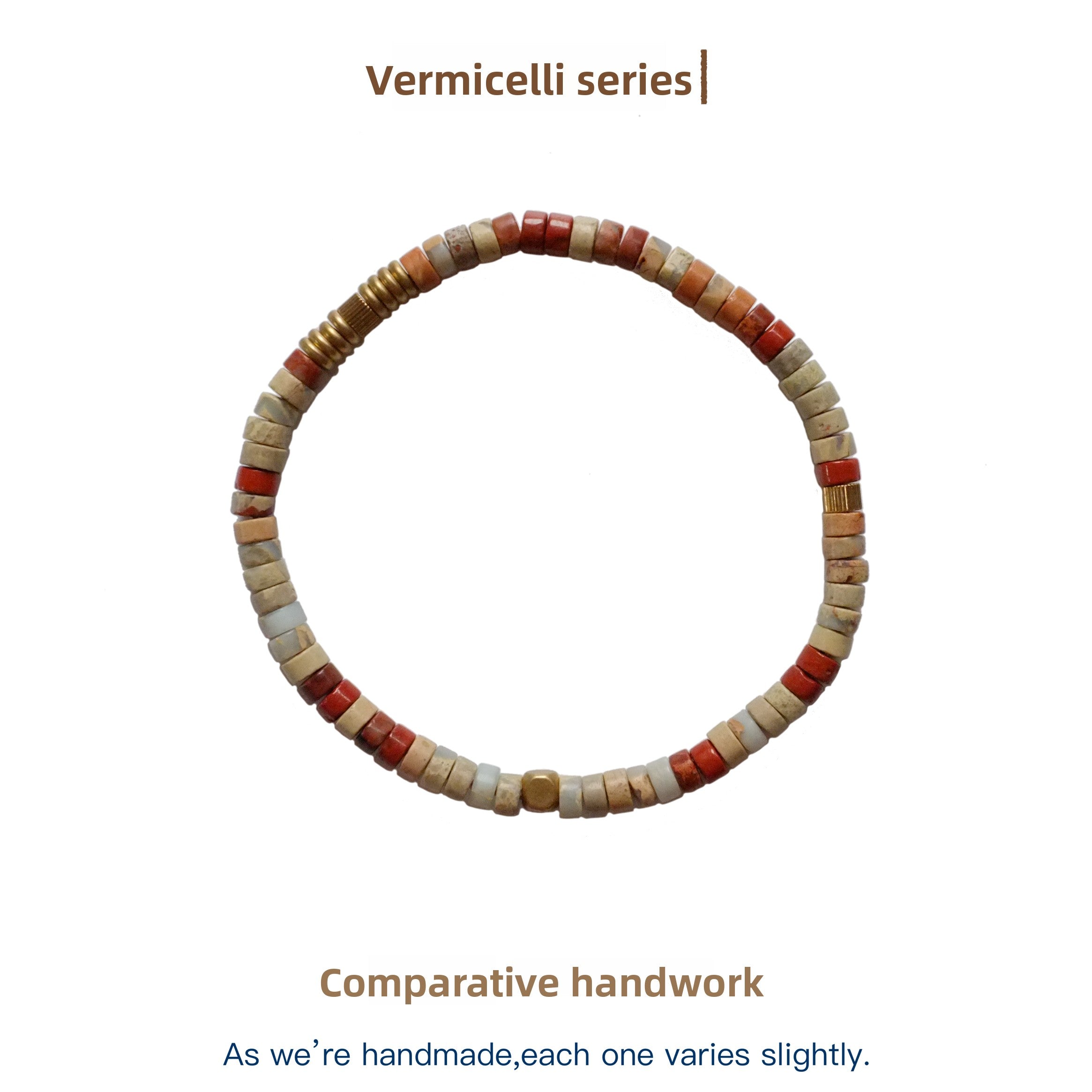 Original Natural Brown Series Shoushan Stone Niche Personality Couple Bracelets Brass Artistic Bracelets