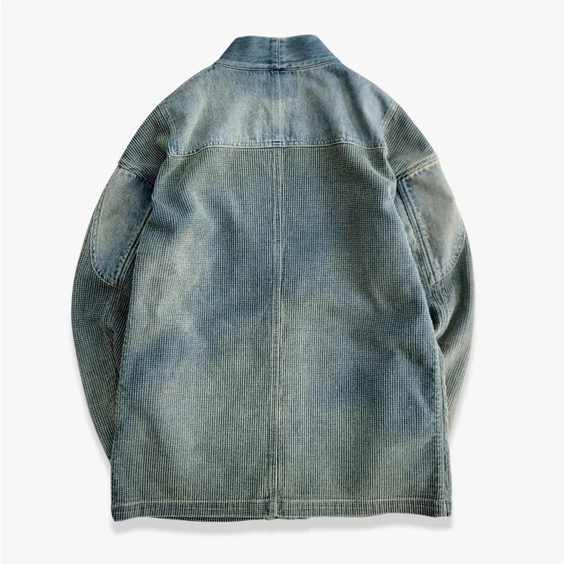 blue dyed denim thorn road robe jacket cardigan coat click vintage washed pluck dye distressed non-rrl | Japanese vintage | yamalin clothes | Yamalinclothes