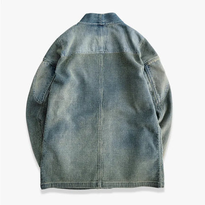blue dyed denim thorn road robe jacket cardigan coat click vintage washed pluck dye distressed non-rrl | Japanese vintage | yamalin clothes | Yamalinclothes