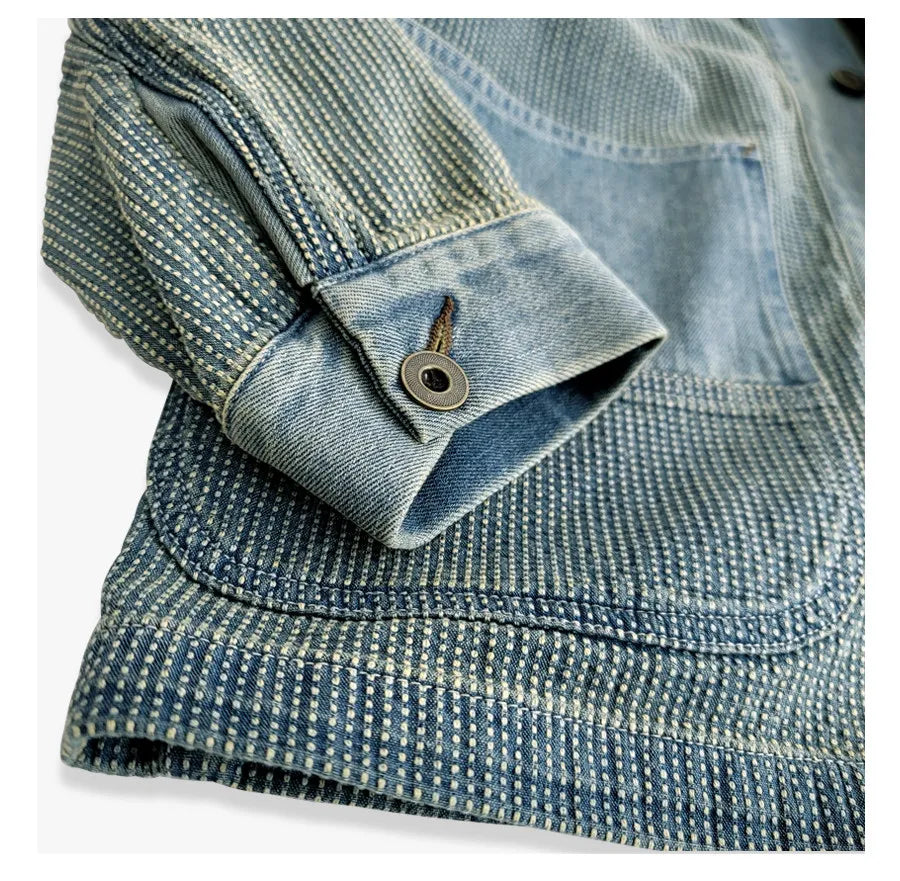 blue dyed denim thorn road robe jacket cardigan coat click vintage washed pluck dye distressed non-rrl | Japanese vintage | yamalin clothes | Yamalinclothes