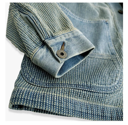 blue dyed denim thorn road robe jacket cardigan coat click vintage washed pluck dye distressed non-rrl | Japanese vintage | yamalin clothes | Yamalinclothes