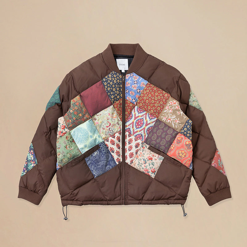 retro Ethnic Style Diamond Patchwork Cotton Jacket