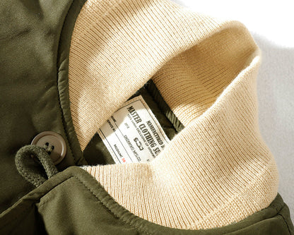 Japanese Retro Quilted Cotton Jacket - Baseball Collar Vintage Coat (Men)