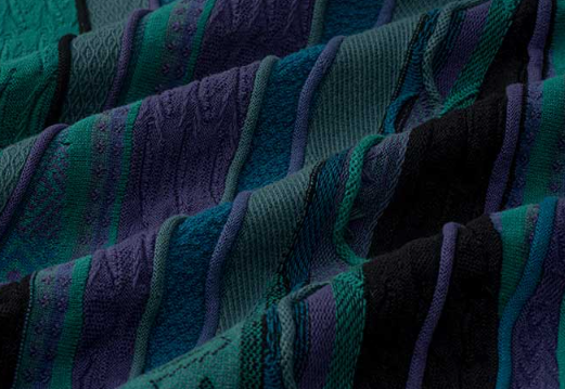 Medria Limited Edition Couple Sweater - 2022 Retro Blue-Green Bitter Melon Stripe Pullover