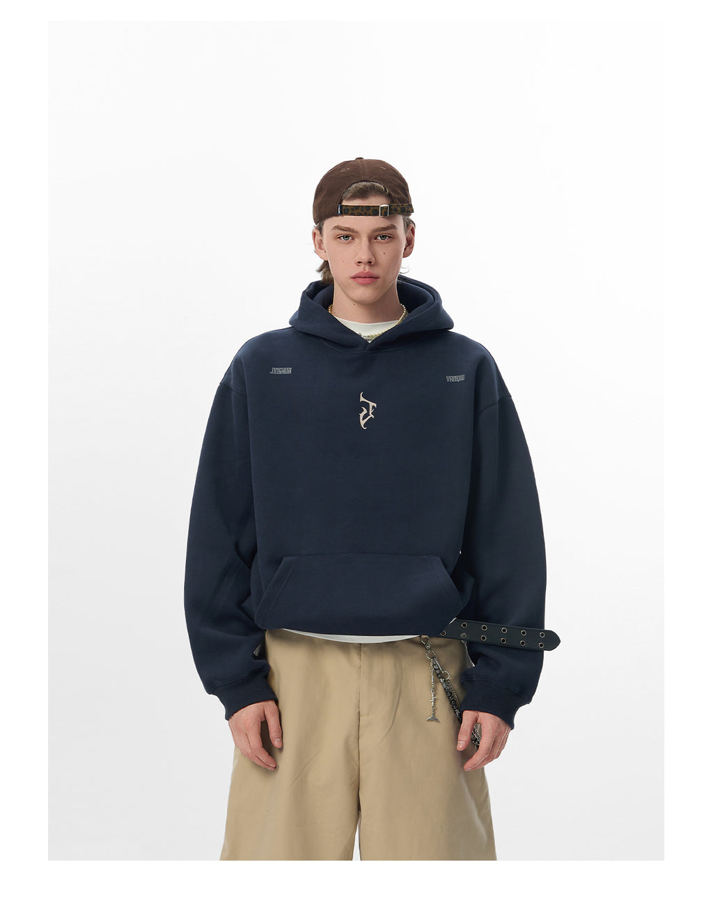 “J” Gothic Letter Hoodie – American High-Street Heavyweight Sweater