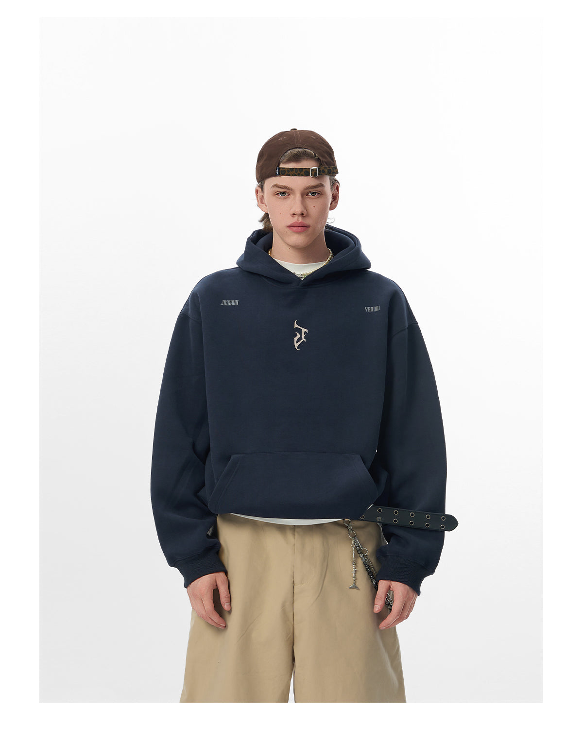 “J” Gothic Letter Hoodie – American High-Street Heavyweight Sweater