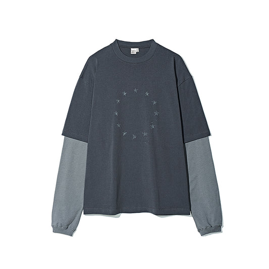 Vintage Two-Piece Look Striped Long Sleeve T-Shirt – Washed Cotton (Men)