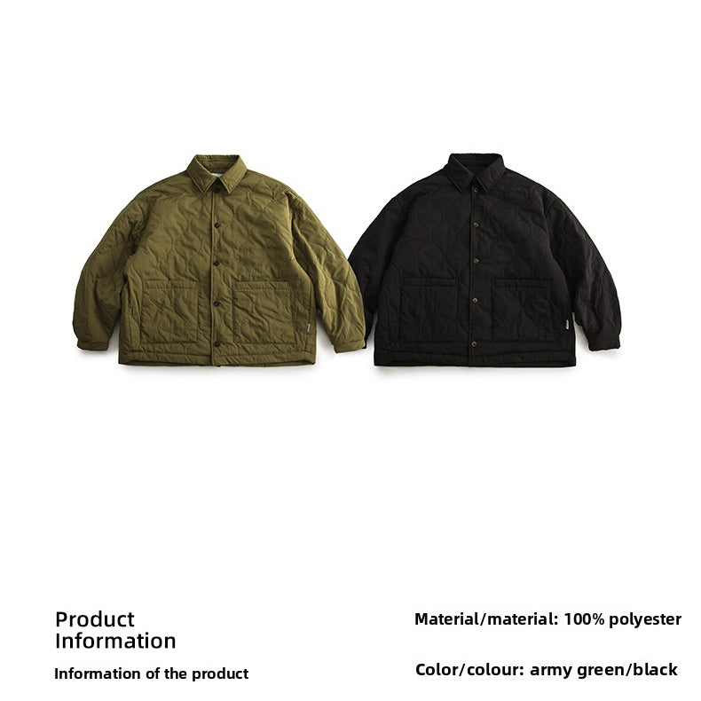 japanese Minimalist Quilted Cotton Jacket - Lightweight Couple Coat
