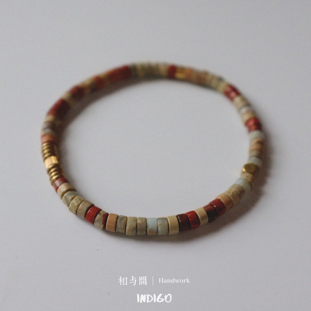 Original Natural Brown Series Shoushan Stone Niche Personality Couple Bracelets Brass Artistic Bracelets