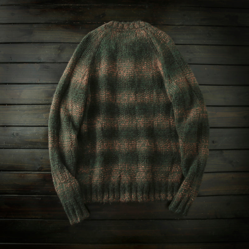 Italian-Order Mohair Wool Cardigan – Heavy Knit Autumn/Winter Coat (Unisex)