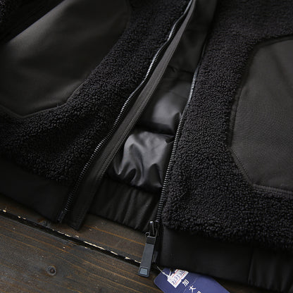 Men's Plus Size Stand Collar Down Jacket - Export Overstock Thickened Lamb Wool Particle Fleece Winter Coat