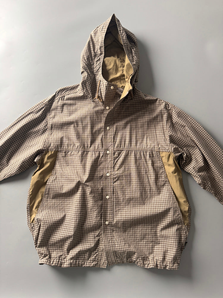 Mountain Style Camping Outdoor Jacket Spring Summer New Hooded Plaid Loose Casual Yarn-Dyed Men's Coat Top