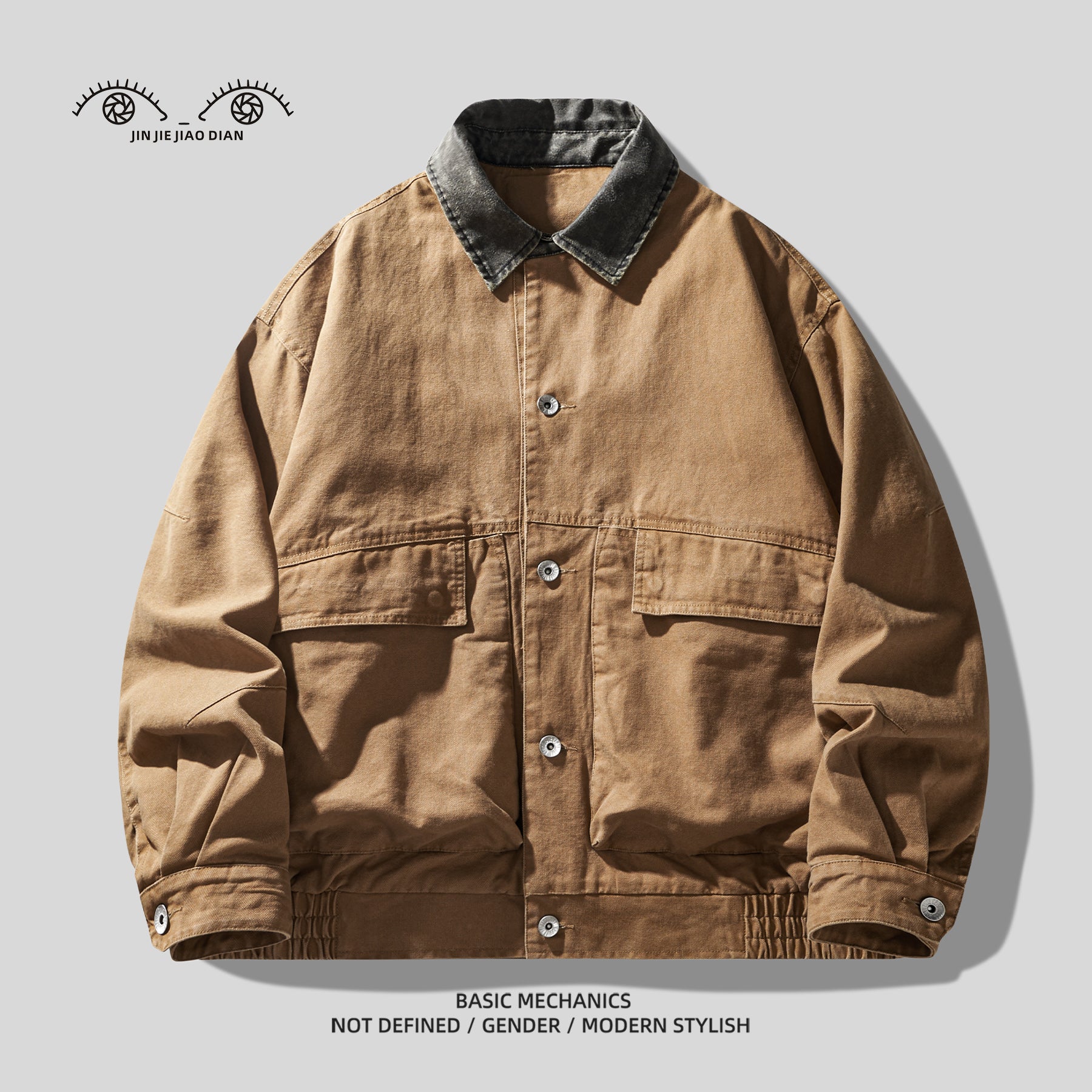 High Street Retro Washed Lamb Wool Denim Jacket – Thickened Warm Winter Cotton Coat for Men