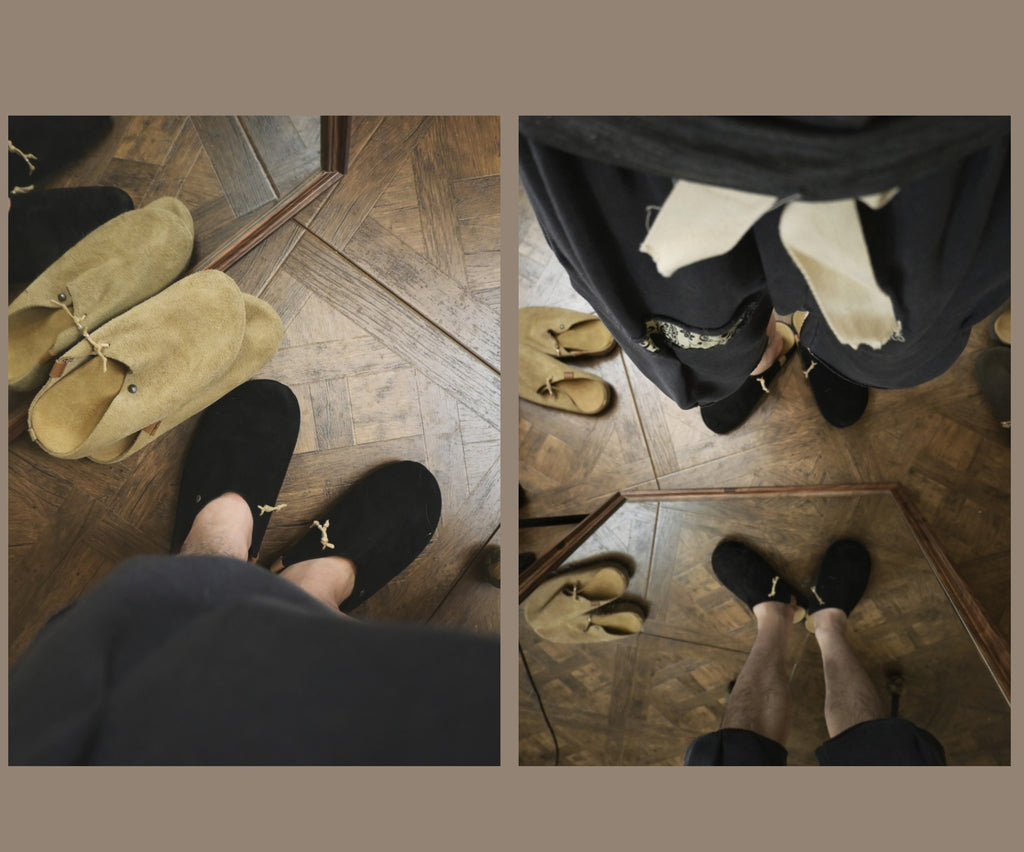 Sonofloong Retro Genuine Leather Mules - Silver Buckle Thick-Soled Cork Birkenstock Style