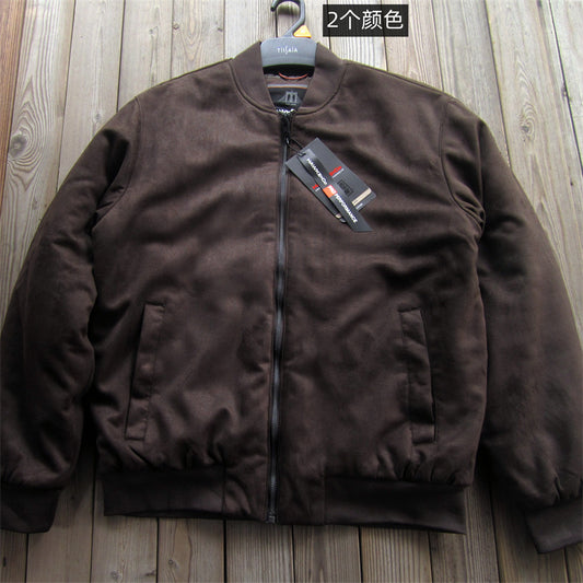 Men's Foreign Trade Original Ultra-Thick Suede Jacket - Skin-Friendly Soft Stretch Warm Cotton Coat