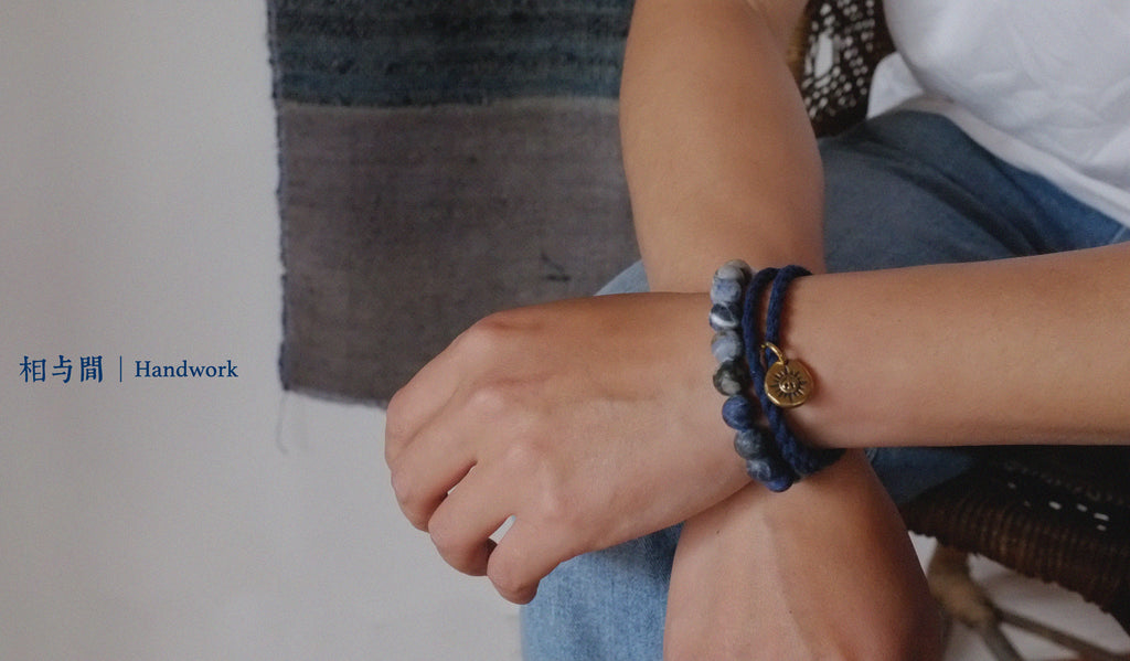 Original Planet Blue Vein Stone Bracelet Gradient Matte Stone Couple Artistic Mountain Sea Natural Bracelet