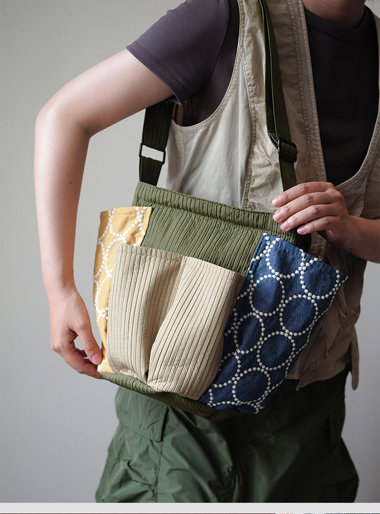 Original Patchwork Large Capacity Crossbody Bag Retro New Chinese Style Embroidered Tote Bag for Women