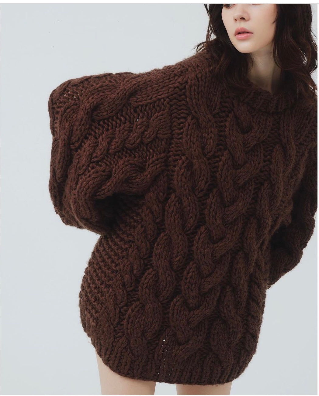 Loose Casual Lazy Style Thick-Yarn Cable Knit Sweater – Oversized Elegant Design (Unisex)