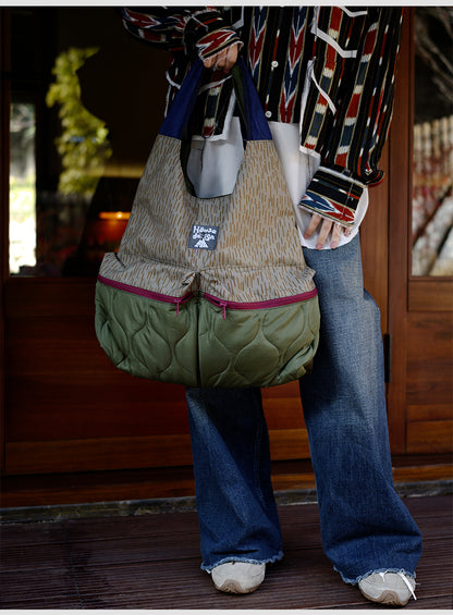 Original 2025 Spring New Retro Patchwork Design Single Shoulder Handbag Large Capacity Commuter Bag