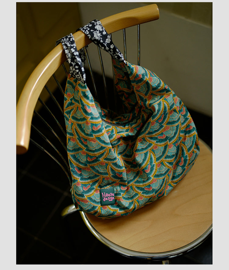 Original Spring Summer New Print Large Capacity Retro Shoulder Bag Fashion Crossbody Lightweight Tote Bag