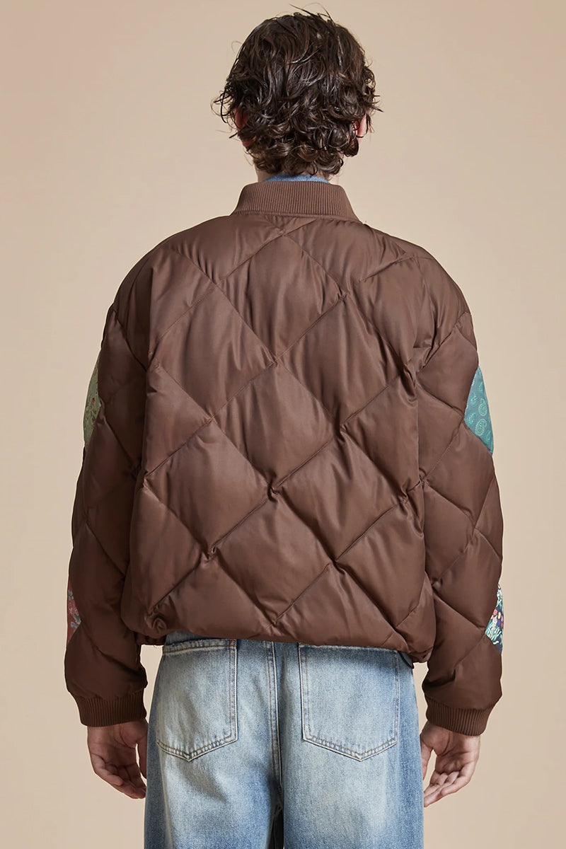 retro Ethnic Style Diamond Patchwork Cotton Jacket