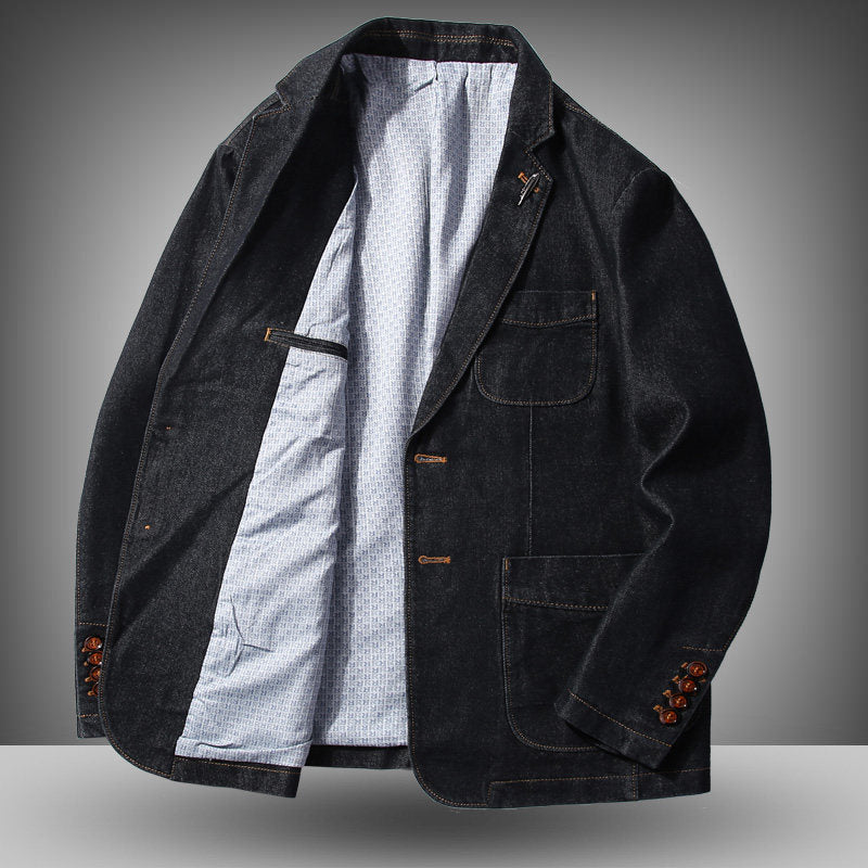European Heavyweight Denim Workwear Blazer - Motorcycle Jacket (Men)